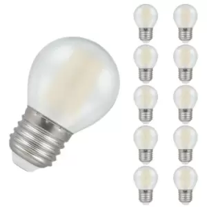 image of (10 Pack) Crompton Lamps LED Golfball 5W ES-E27 Dimmable Filament (40W Equivalent) 2700K Warm White Pearl 470lm ES Screw E27 Round Frosted Opal