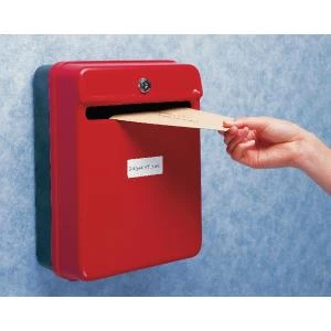 Image of Post or Suggestion Box Wall Mountable with Fixings Red W81060