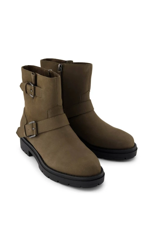 Image of TOMS Womens Ionie Moto Ankle Boot in Green Size: 8 Green Female 8