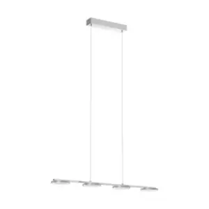 Image of Pendant Light Colour Chrome Shade Clear Satined Plastic Bulb LED 4x4.5W