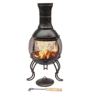 image of Gardeco Cordoba Steel Chiminea - Bronze