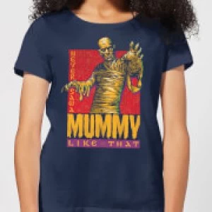 Image of Universal Monsters The Mummy Retro Womens T-Shirt - Navy - L