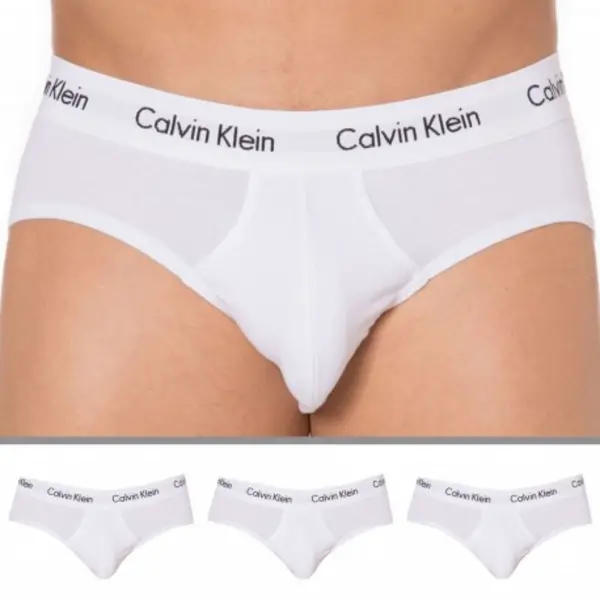 Image of Calvin Klein 3 Pack Cotton Stretch Briefs - White S