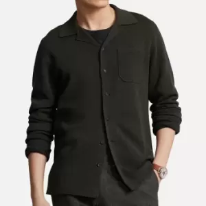 Image of Polo Ralph Lauren Mens Knitted Shirt Cardigan - Olive Heather - L