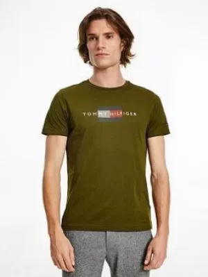 Image of Tommy Hilfiger Lines Hilfiger T-Shirt, Olivewood Size XL Men