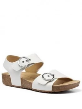 image of Hotter Tourist Buckle Footbed Sandals - White, Size 3, Women