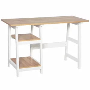 Image of Florence Compact Computer Desk with Open Storage, Natural