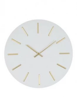 image of Pacific Lifestyle Matt White And Gold Round Metal Wall Clock