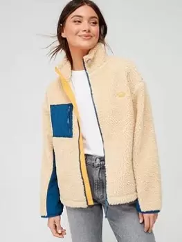 Image of Levis Big Foot Sherpa Zip Through Fleece - Neutrals, Beige, Size XS, Women