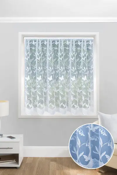 Image of Hawaii Lace Floral Net Cut Panel with Butterflies
