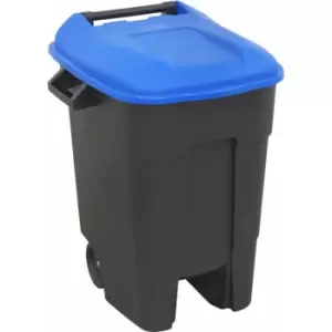 Image of Loops - 100 Litre Capacity Wheelie Bin - Solid Rear Axle - Two 200mm Wheels - Blue