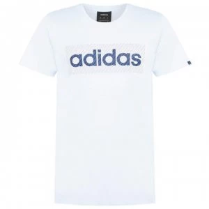 image of adidas Linear Info Mens T-Shirt - LiteBlue/Navy