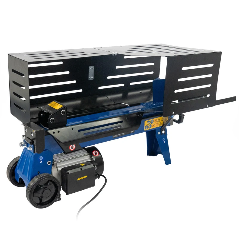 Image of Hyundai 7 Tonne Horizontal Electric Log Splitter with Hydraulic Ram, Steel Protection Cage 520mm Length