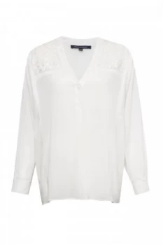 Image of French Connection Avea Fleur Lace Shirt White