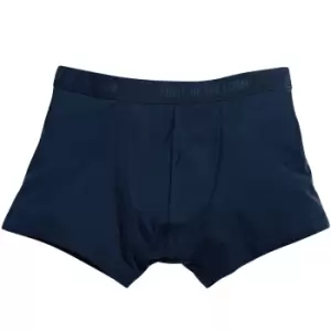 Image of Fruit Of The Loom Mens Classic Shorty Cotton Rich Boxer Shorts (Pack Of 2) (2XL) (Deep Navy)
