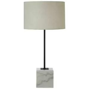 image of Premier Housewares Murdoch Table Lamp with Marble Base & Linen Shade