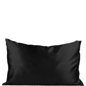 image of Kitsch Satin Pillowcase (Various Colours) - Black