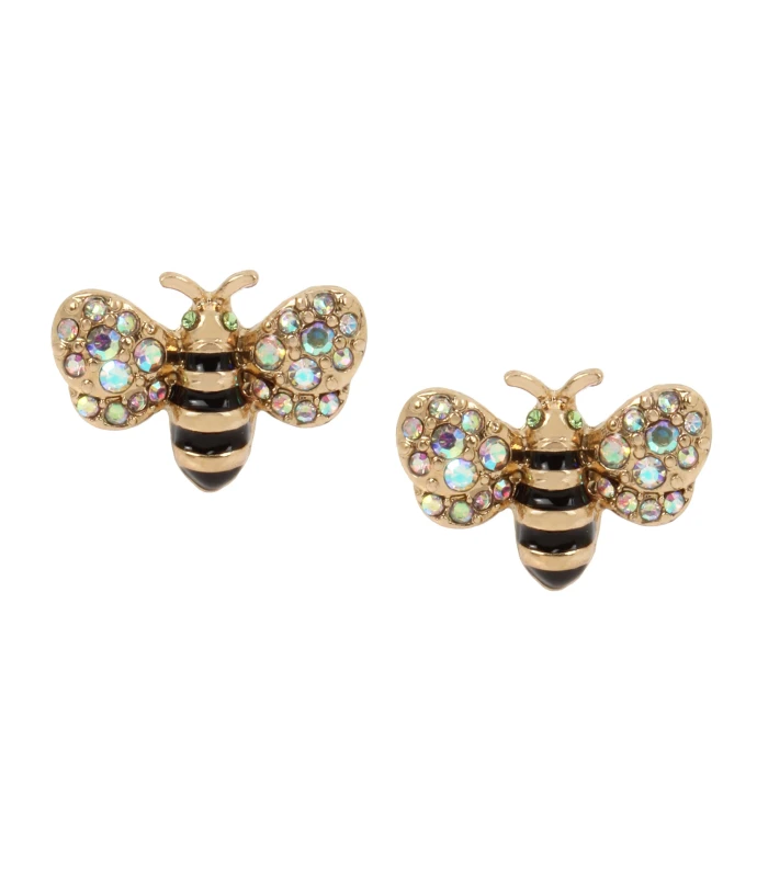Image of Betsey Johnson Bumble Bee Stud Earrings Lemon