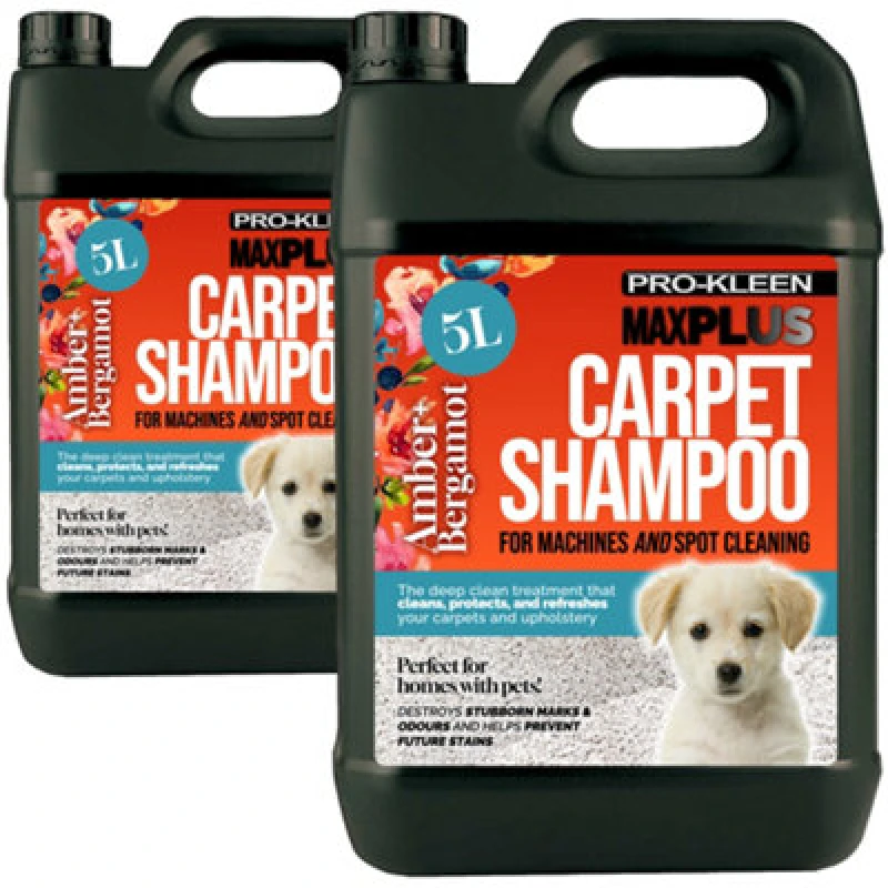 Image of ProKleen Carpet Cleaning Shampoo Odour Remover Amber & Bergamot Scent 2 x 5L Clear unisex