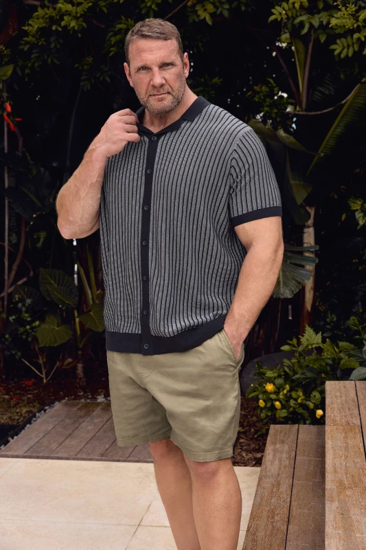 Image of BadRhino BadRhino Men Elasticated Waist Chino Shorts in Stone Size: X-Large Stone 1XL Male 5059738085952