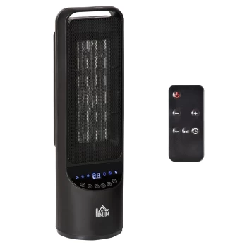 Image of HOMCOM Ceramic Tower Indoor Space Heater with 45° Oscillation, Remote Control & Timer