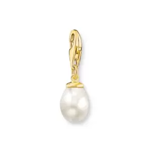 image of THOMAS SABO Gold Plated Freshwater Pearl Drop Charm