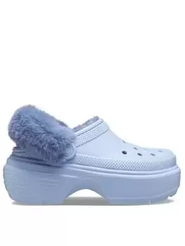 image of Crocs Stomp Lined Clog - Blue Calcite, Blue, Size 5, Women