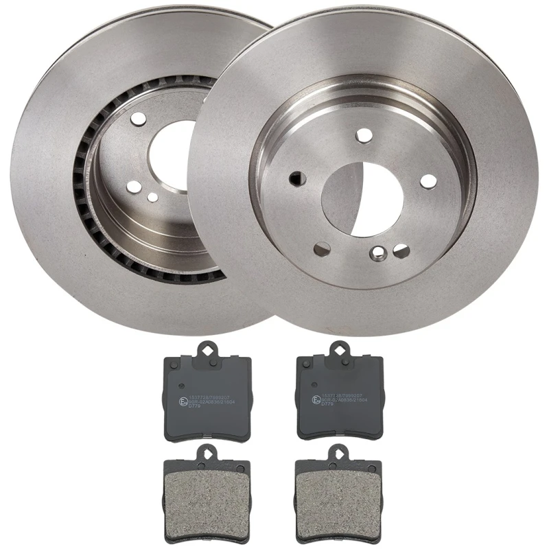 Image of RIDEX 3405B2281 Brake disc and pads set Rear Axle, Brake Disc Type: internally vented, excl. wear warning contact Brake Set,disc brakes (3405)