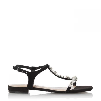 image of Dune Black Suede 'Nasa' Ankle Strap Sandals - 3