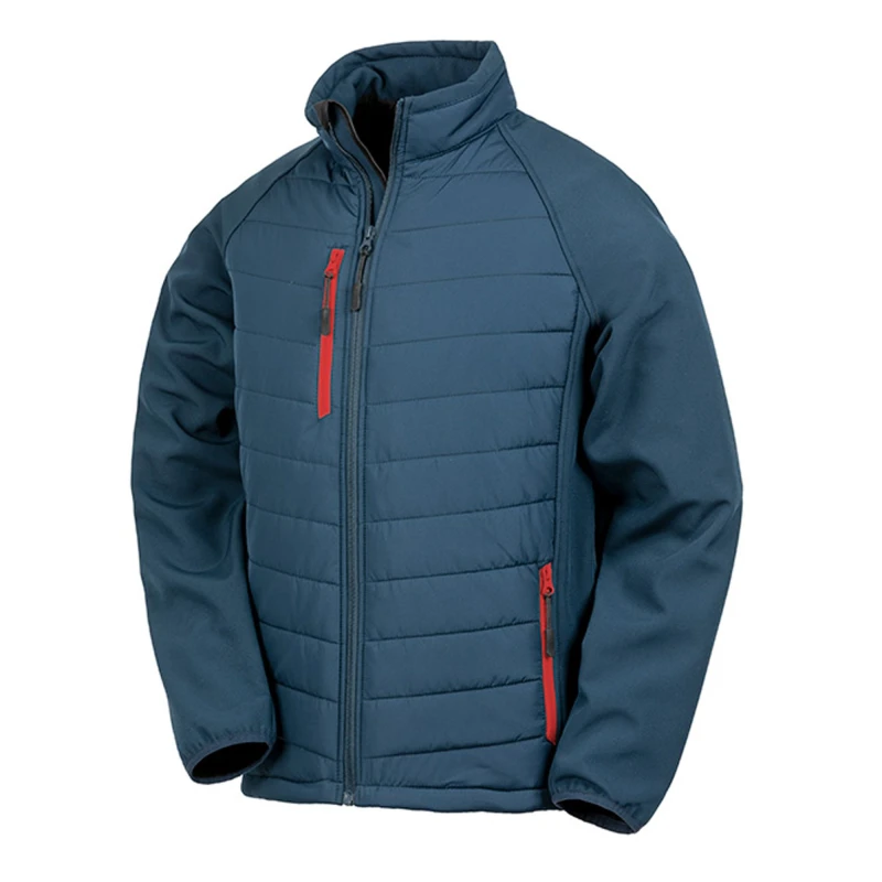 Image of Result Black Compass Padded Soft Shell Jacket Navy male