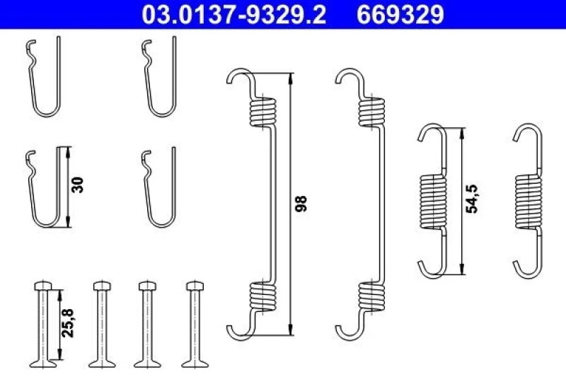 Image of Brake shoe fitting kit ATE 03.0137-9329.2