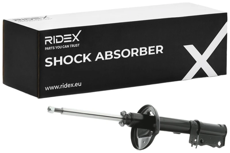 Image of RIDEX 854S0766 Shock absorber Rear Axle Right, Gas Pressure, Twin-Tube, Suspension Strut, Bottom Clamp Shock Absorber (854)