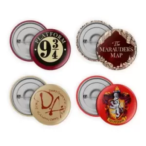 Image of Harry Potter Pin-Back Buttons 4-Pack Collection
