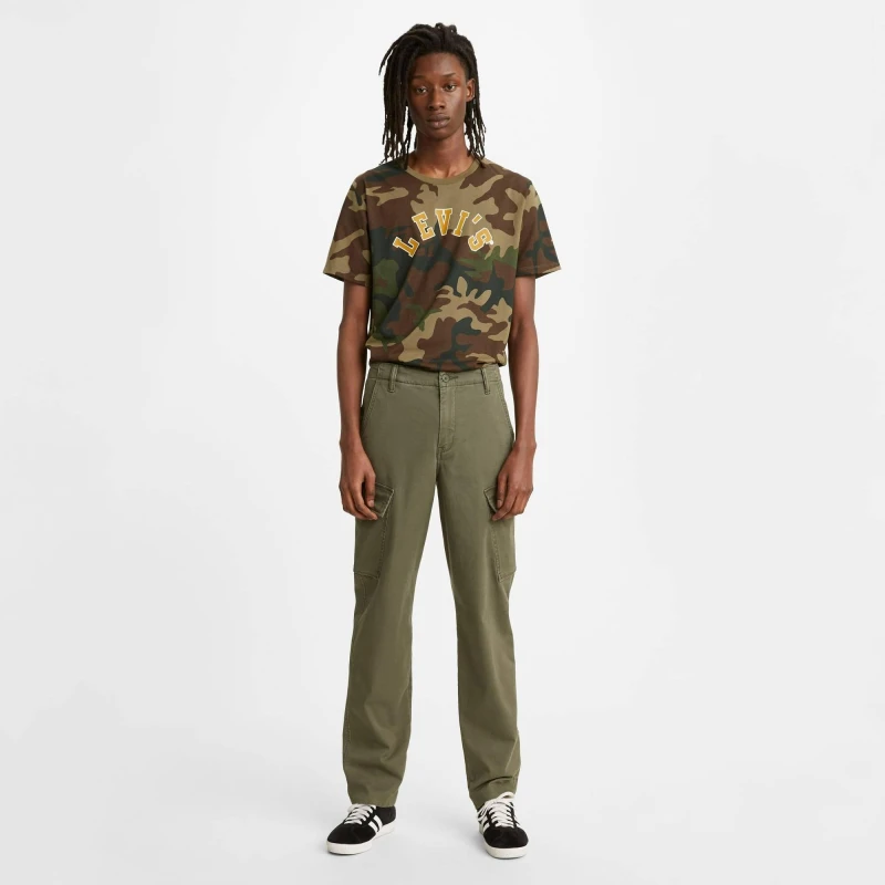 Image of Levis Mens Tapered Cargo Trousers Olive Night male 32W R
