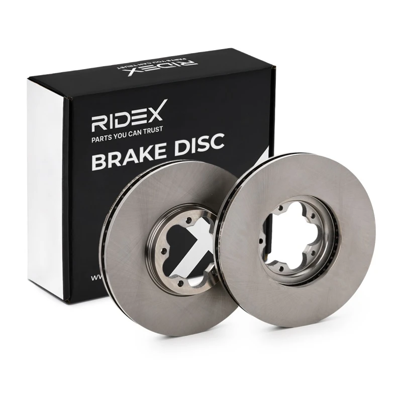 Image of RIDEX 82B3152 Brake disc Front Axle, Vented, Cast Iron, Uncoated, Untreated Cast Iron Brake Disc (82)