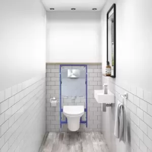 Image of Zana Chrome Mechanical Flush Plate with 1160mm Frame and Cistern