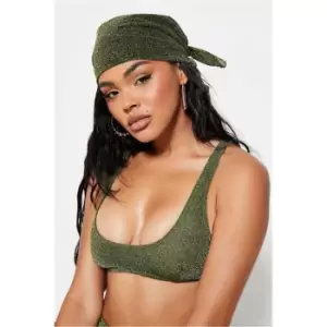 image of I Saw It First Green Glitter Head Scarf - Green