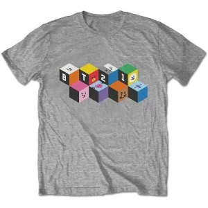 Image of BT21 - Blocks Unisex Large T-Shirt - Grey