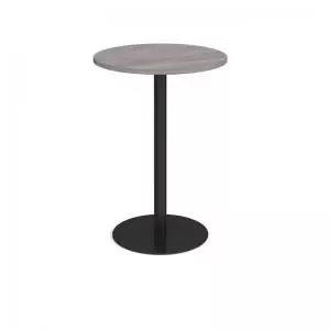 Image of Monza circular poseur table with flat round Black base 800mm - grey