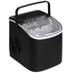 Image of HOMCOM Ice Maker Machine Counter Top, 12Kg in 24 Hrs, 9 Cubes Ready in 6-12Mins, Portable Ice Cube Maker with Ice Scoop and Basket, Black