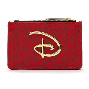 Image of Loungefly Red/Blk Disney Logo Debossed Cardholder