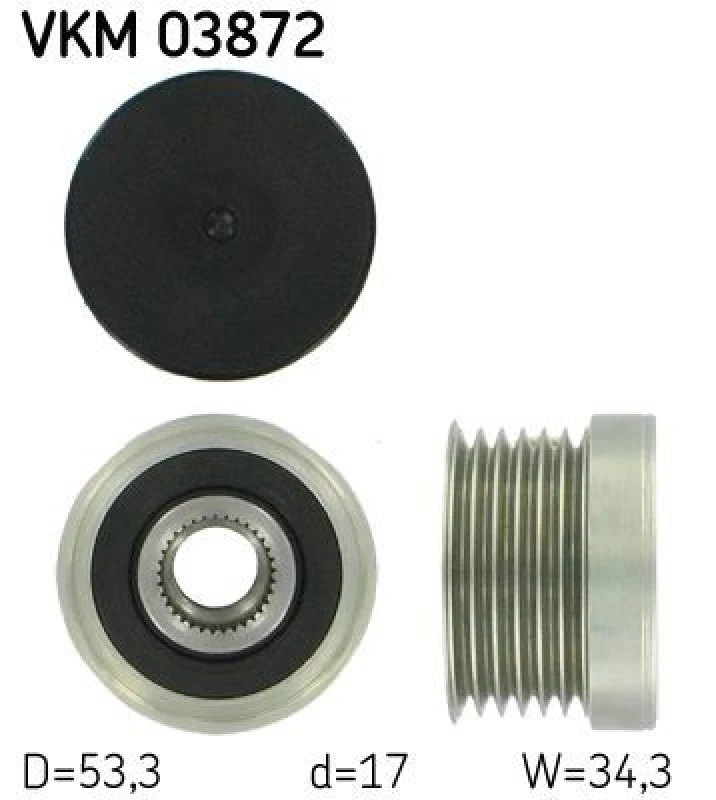 Image of SKF Alternator clutch pulley SKF VKM 03872