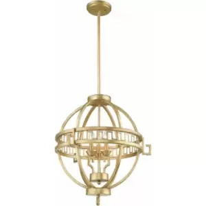 Image of Loops - 3 Bulb Ceiling Pendant Light Fitting Distressed Gold LED E14 60W Bulb