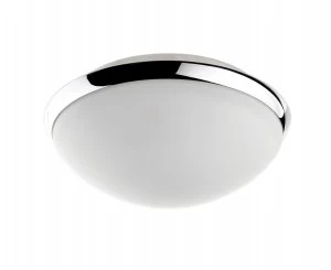Image of Wickes Glass and Chrome Cora Dome LED Ceiling Light - 12W