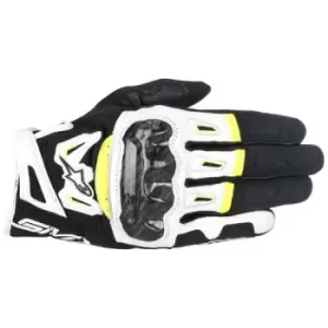 Image of Alpinestars SMX-2 Air Carbon V2 Black White Yellow 2XL