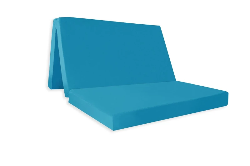 Image of Mattress Guru Badenia Double Folding Z Bed Futon Mattress with Protective Travel Cover Turquoise
