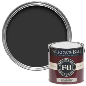 image of Farrow & Ball Modern Pitch Black No. 256 Matt Emulsion Paint, 2.5L