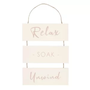 Image of Relax Soak Unwind Hanging Sign