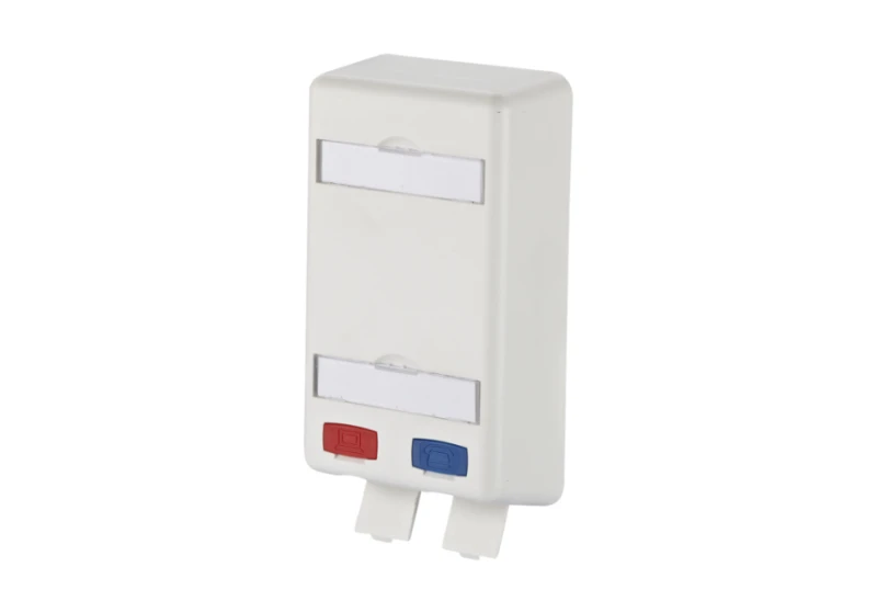 Image of METZ CONNECT 1309150102-E socket-outlet 2 x RJ-45 Blue. Grey. Red