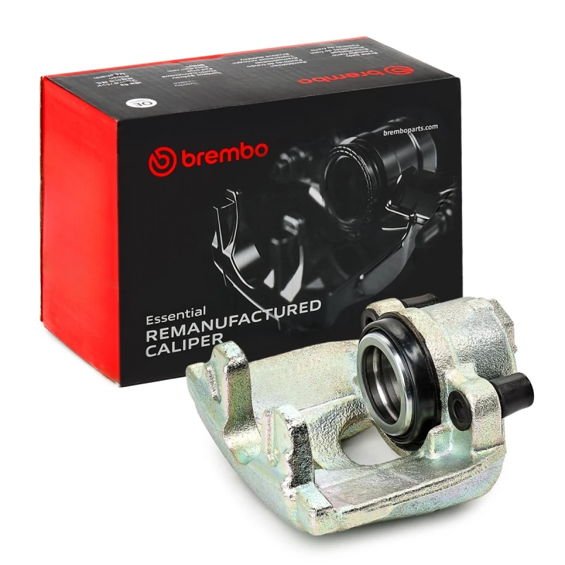 Image of BREMBO F 85 270 Brake caliper ESSENTIAL LINE Front Axle Left Grey Cast Iron Brake Caliper (78)